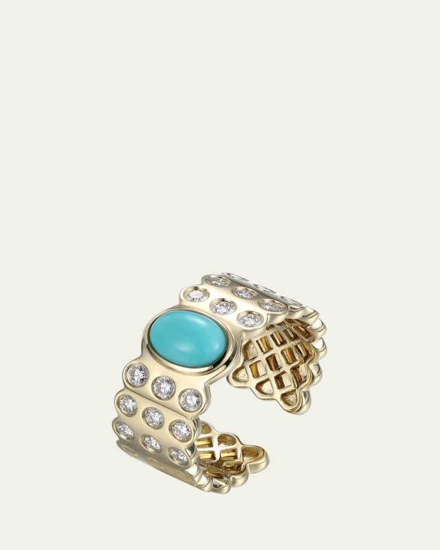 LEGGO 2.0 Turquoise Ring with Diamonds